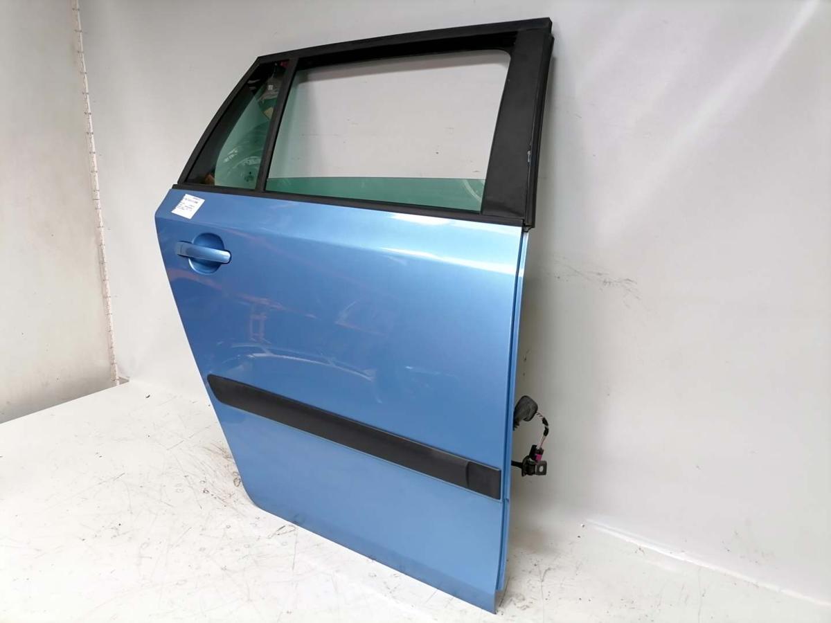 Skoda Fabia 2 5J original Tür hinten rechts LQ5X Hellblaumetallic Combi Bj.2014